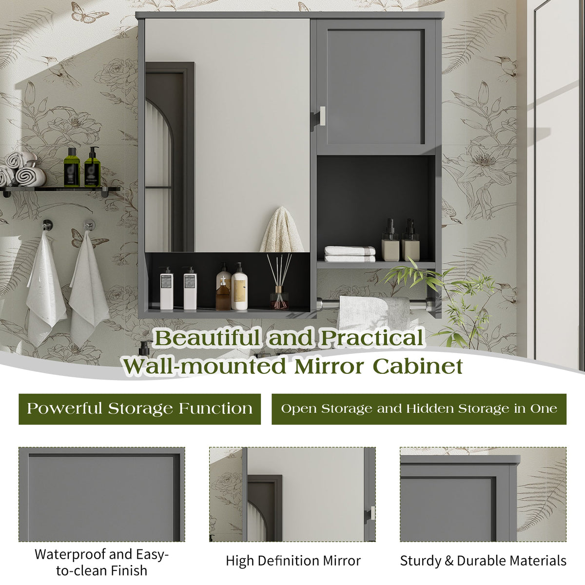 29'' x 28'' Modern Wall Mounted Bathroom Medicine Cabinet