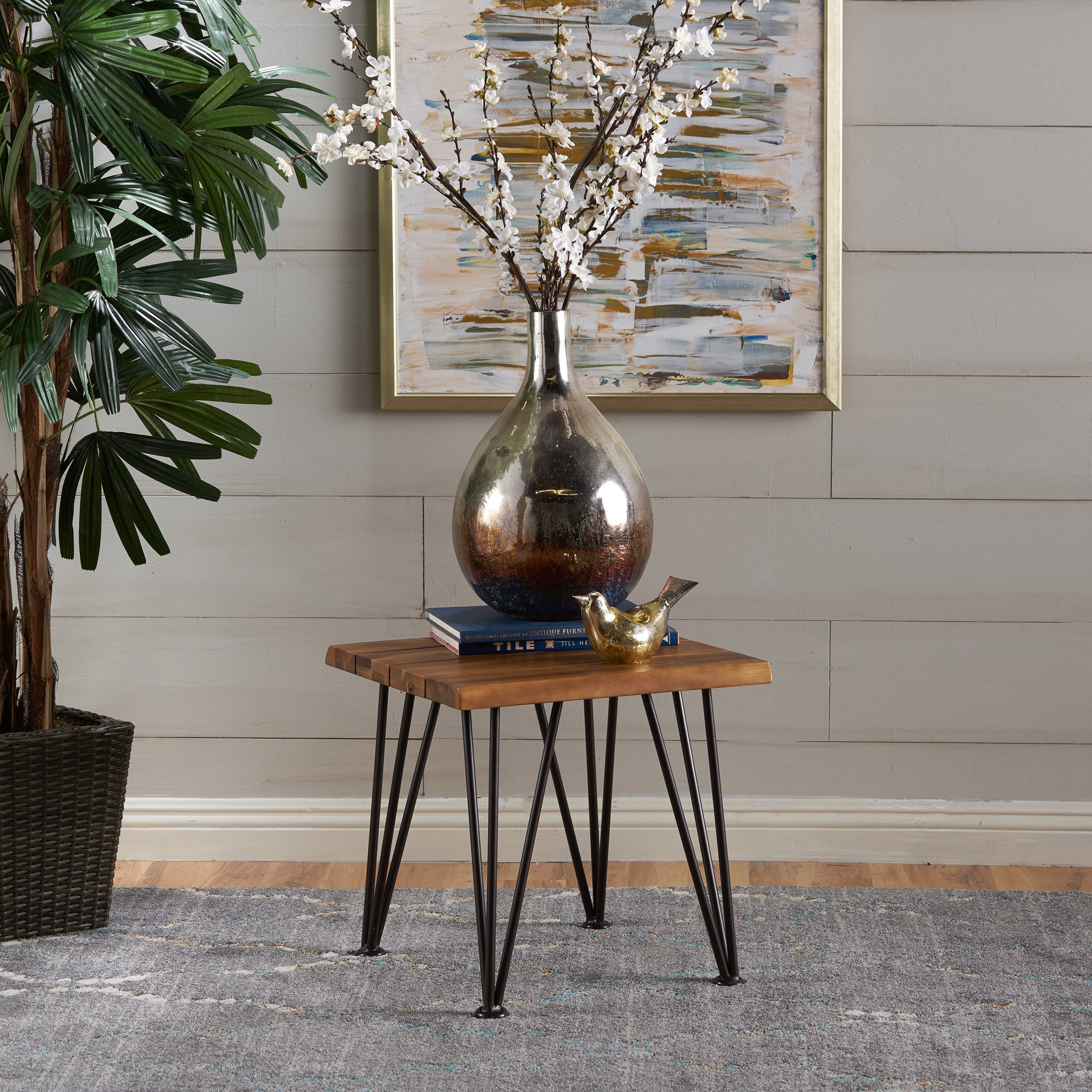 Zion Industrial Wood And Metal Accent Table
