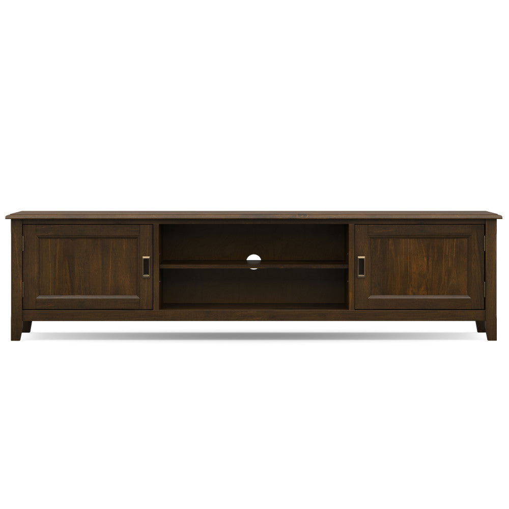 Burlington 72 Inch Wide Solid Wood Low TV Stand in Mahogany
