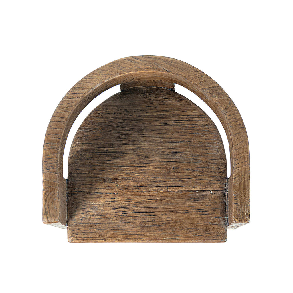 Soren Solid Reclaimed Elm Sculptural Accent Curved Dining Chair