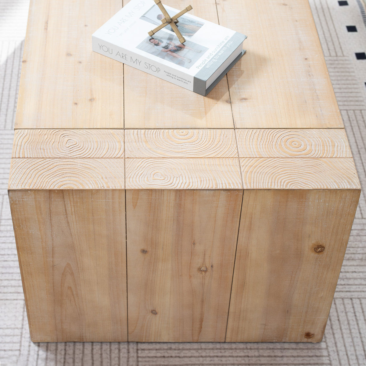 49" Rustic Wood Coffee Table