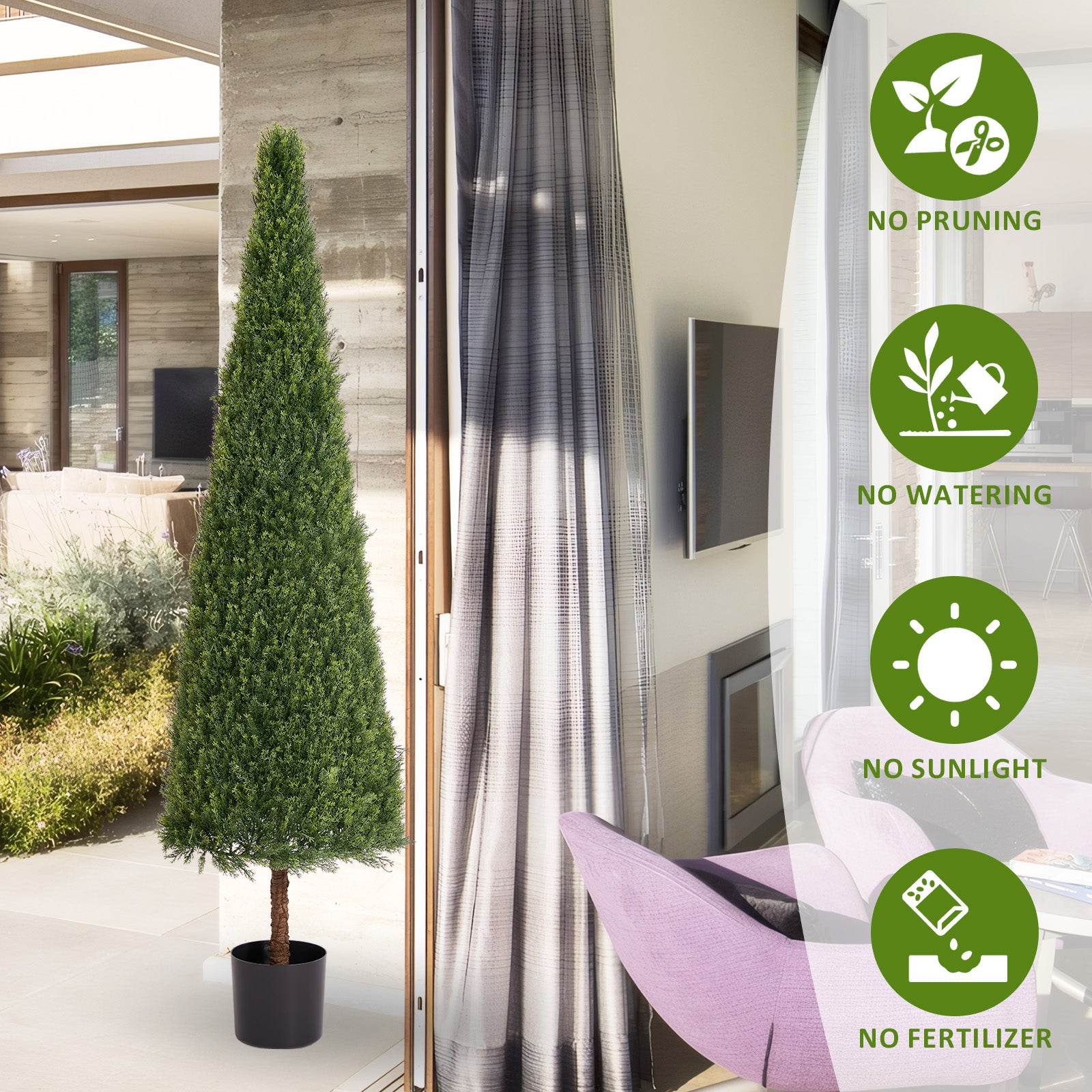 6FT Artificial Conical Topiary Trees