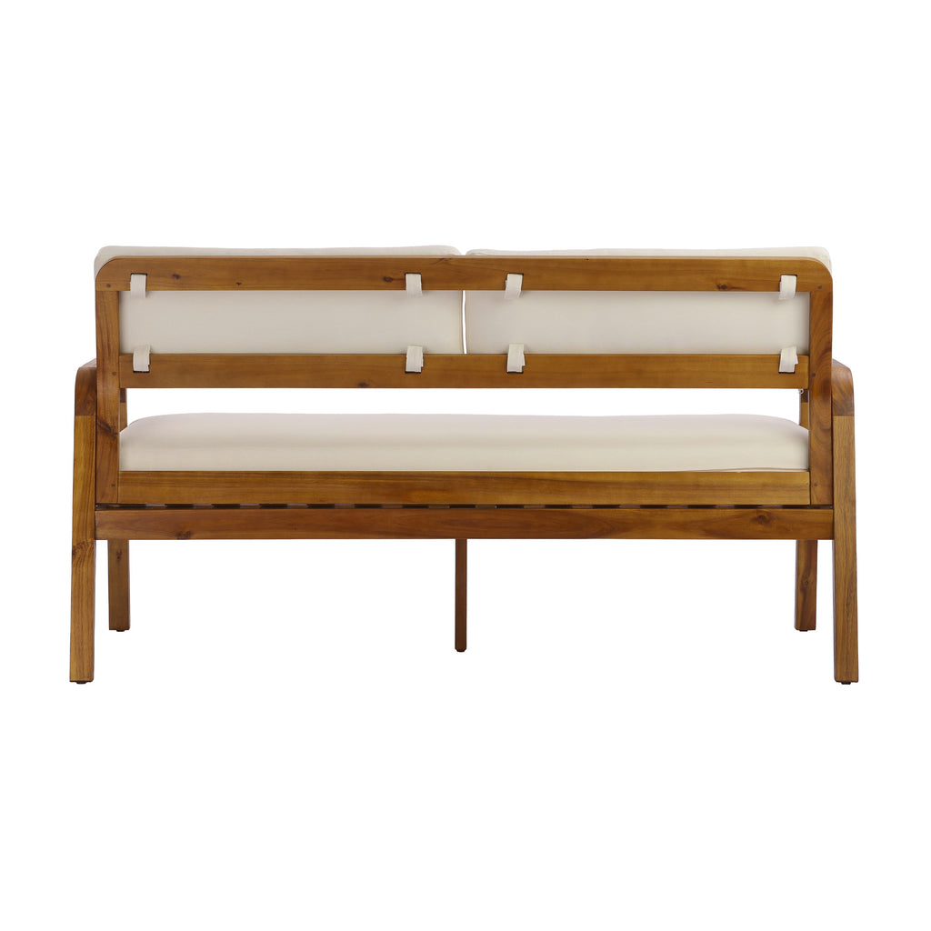 2-Piece Outdoor Sofa Set with Cushions in Teak