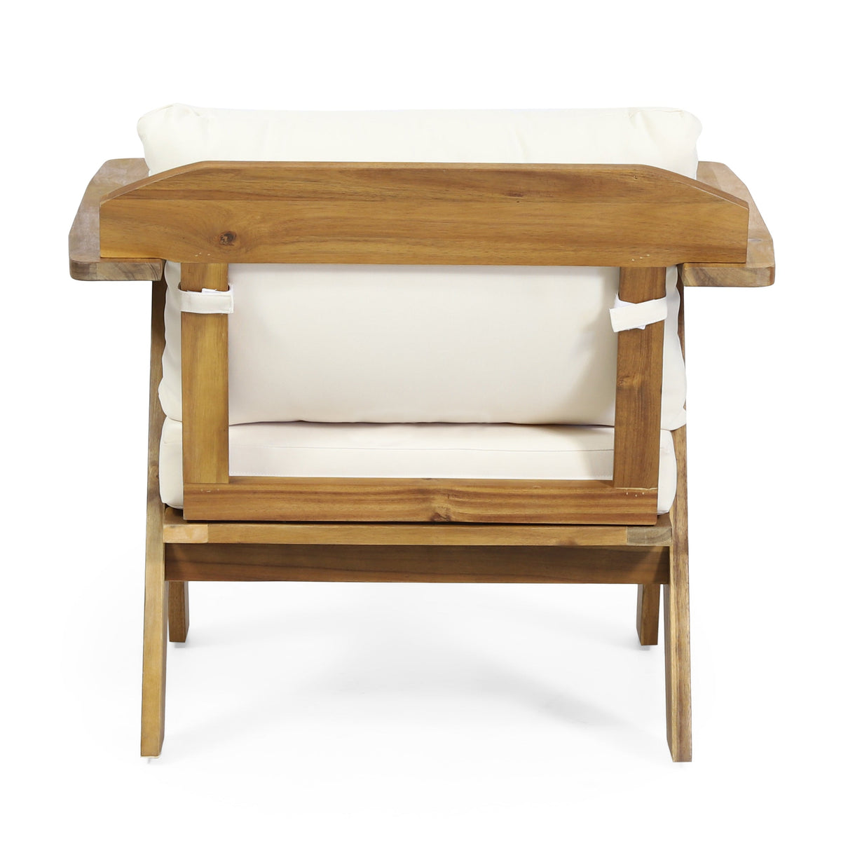 Outdoor Acacia Wood Club Chairs with Cushions (Set of 2)