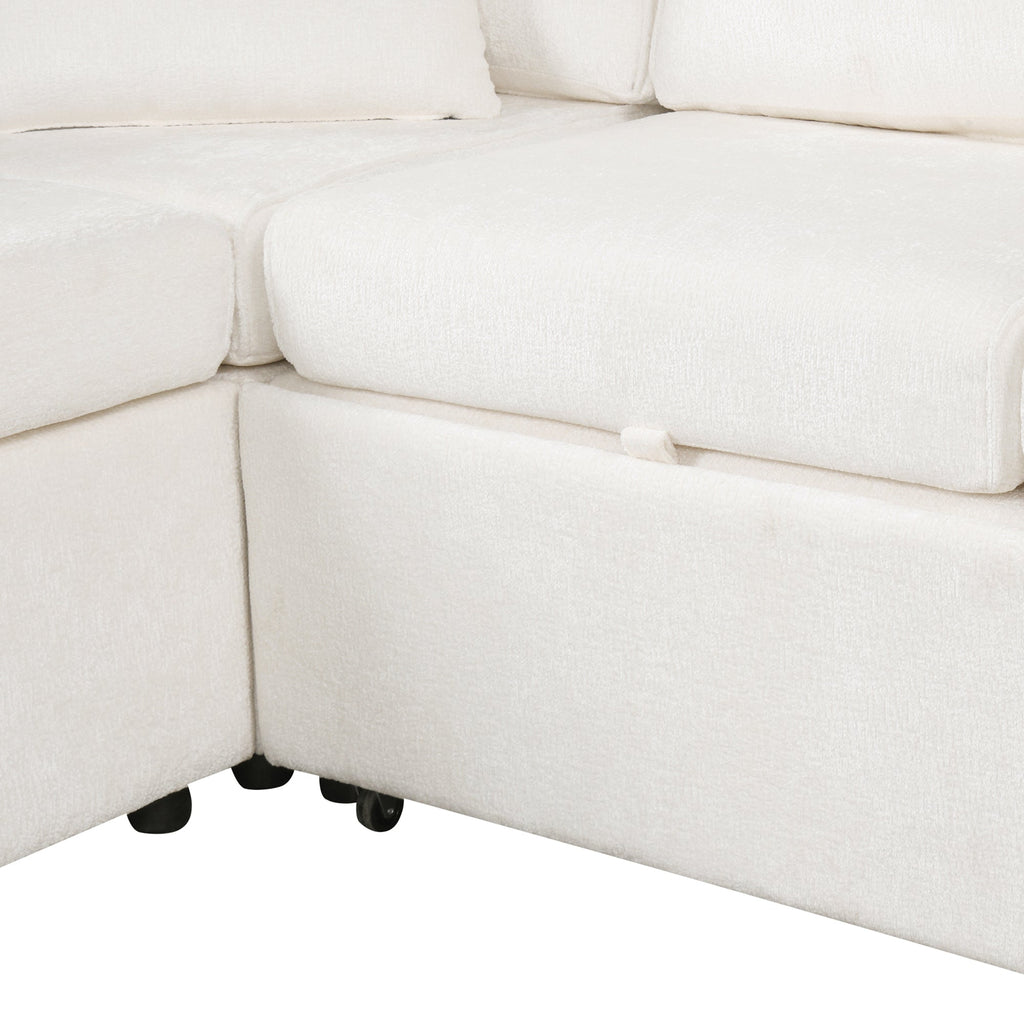 112.2" Sectional Sofa Pull-out Sofa Bed Sleeper