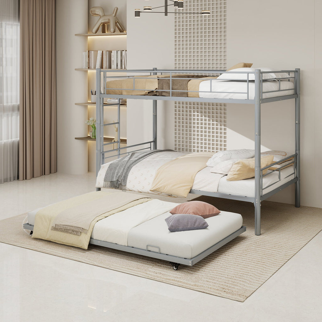 Silver Twin Metal Triple Bunk Bed Frame