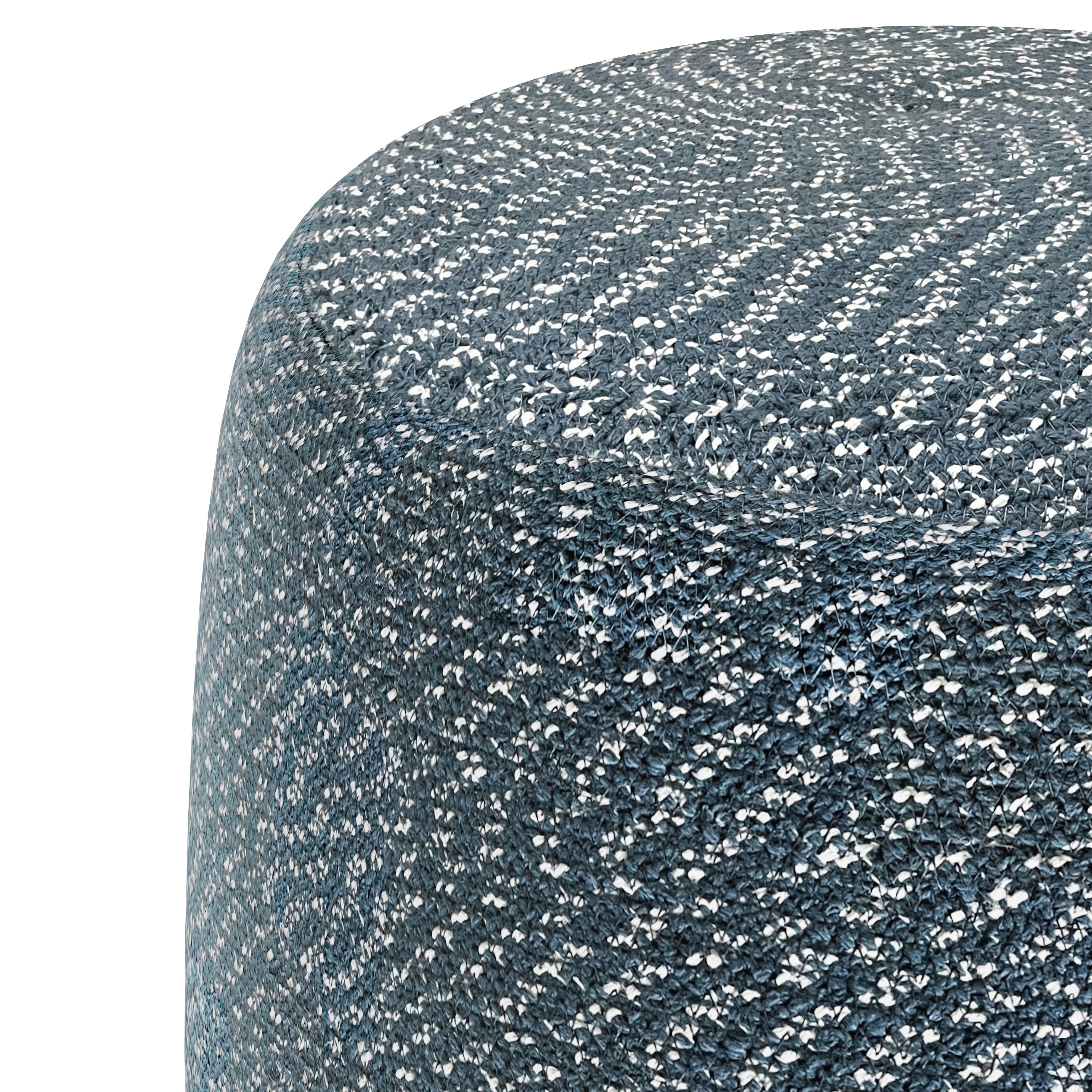 Bayley 20 Inch Wide Round Pouf in Aegean
