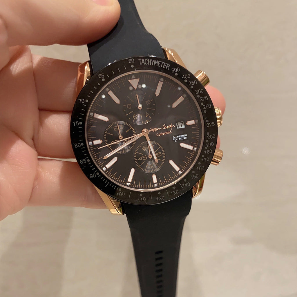 Van Gogh Starry Fantasy Series Men's Rubber Strap Watch