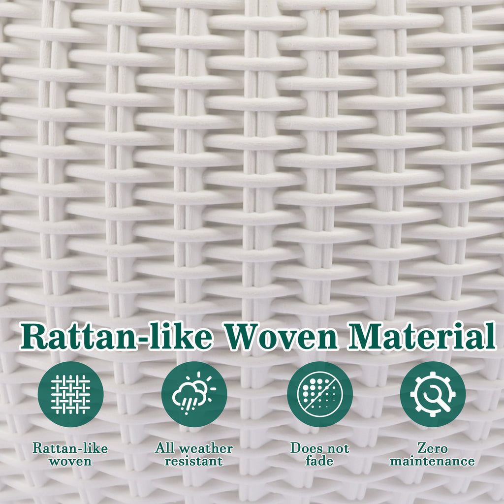 Self-Watering Hanging Rattan-Inspired Planter (Pack of 2, White)