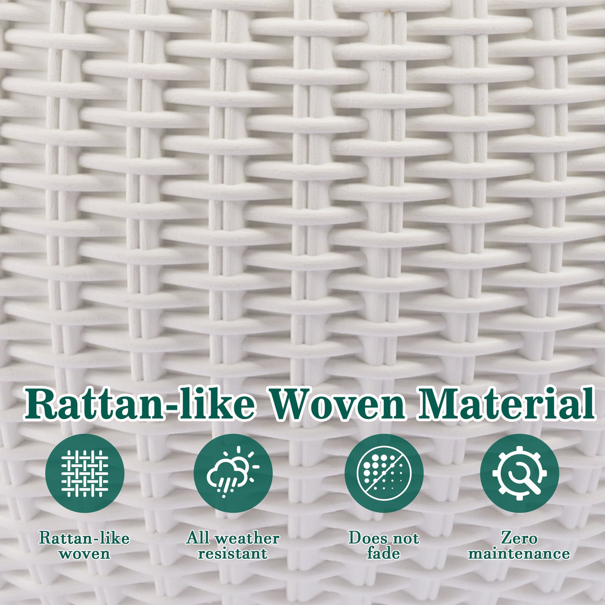 Self-Watering Hanging Rattan-Inspired Planter (Pack of 2, White)