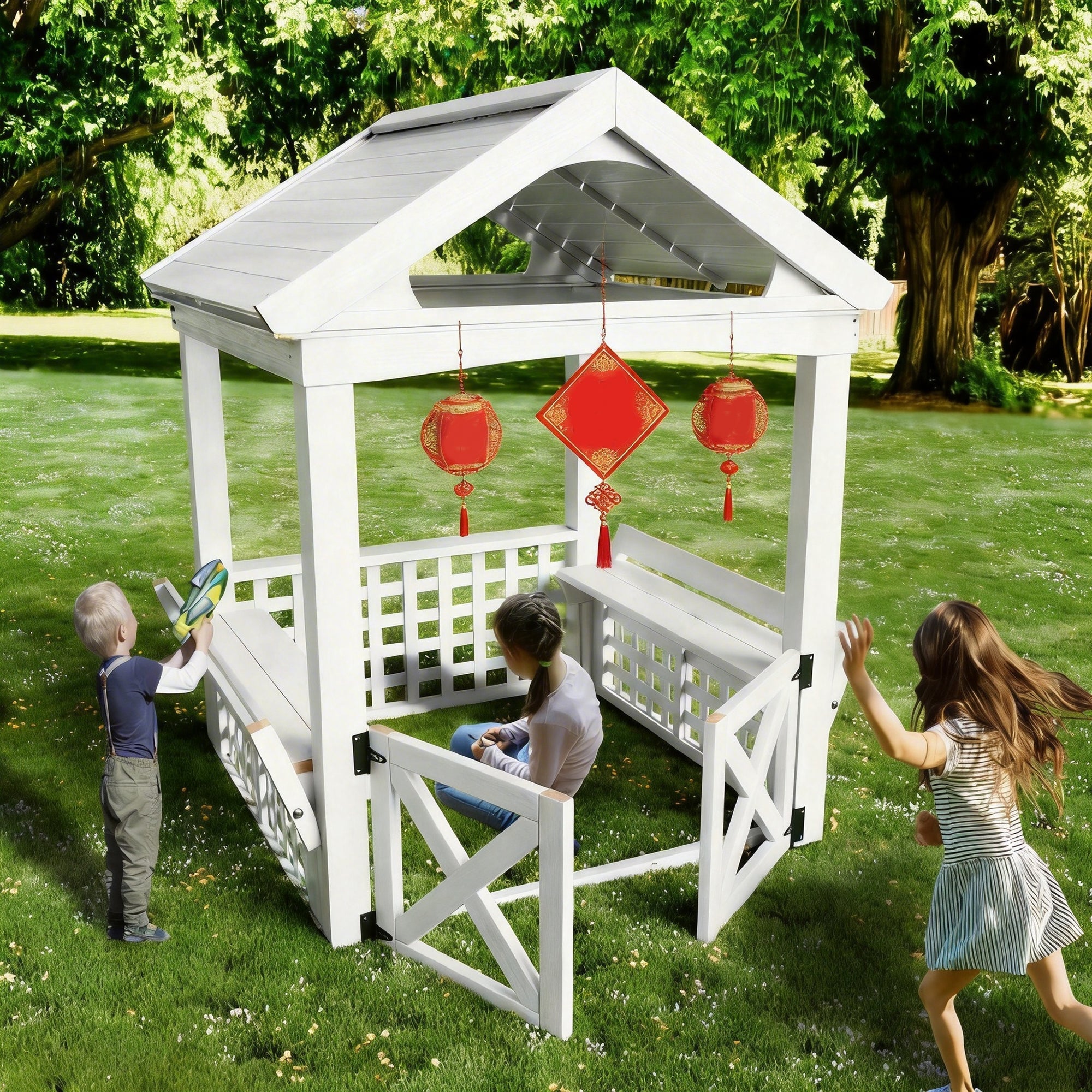 Modern Outdoor Wooden Playhouse for Children