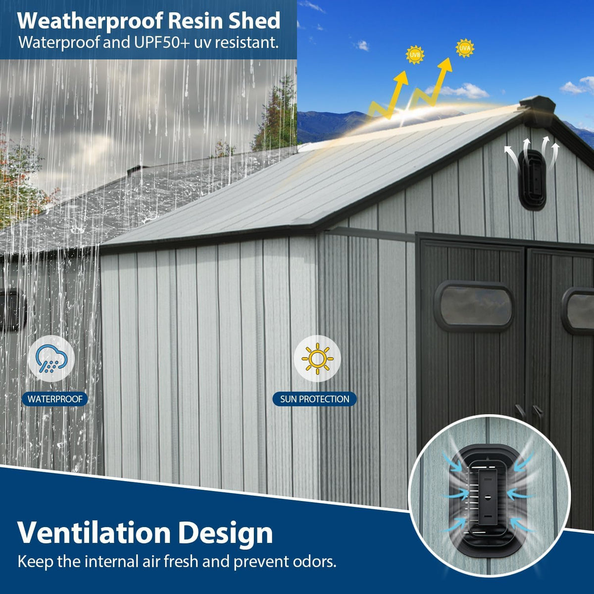 8x16Ft Resin Outdoor Storage Shed