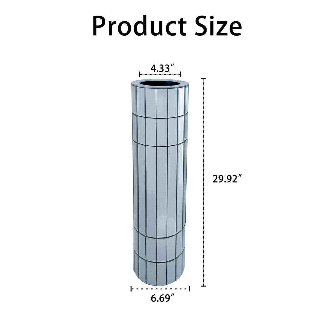 29.92" Tall Mirrored Floor Vase