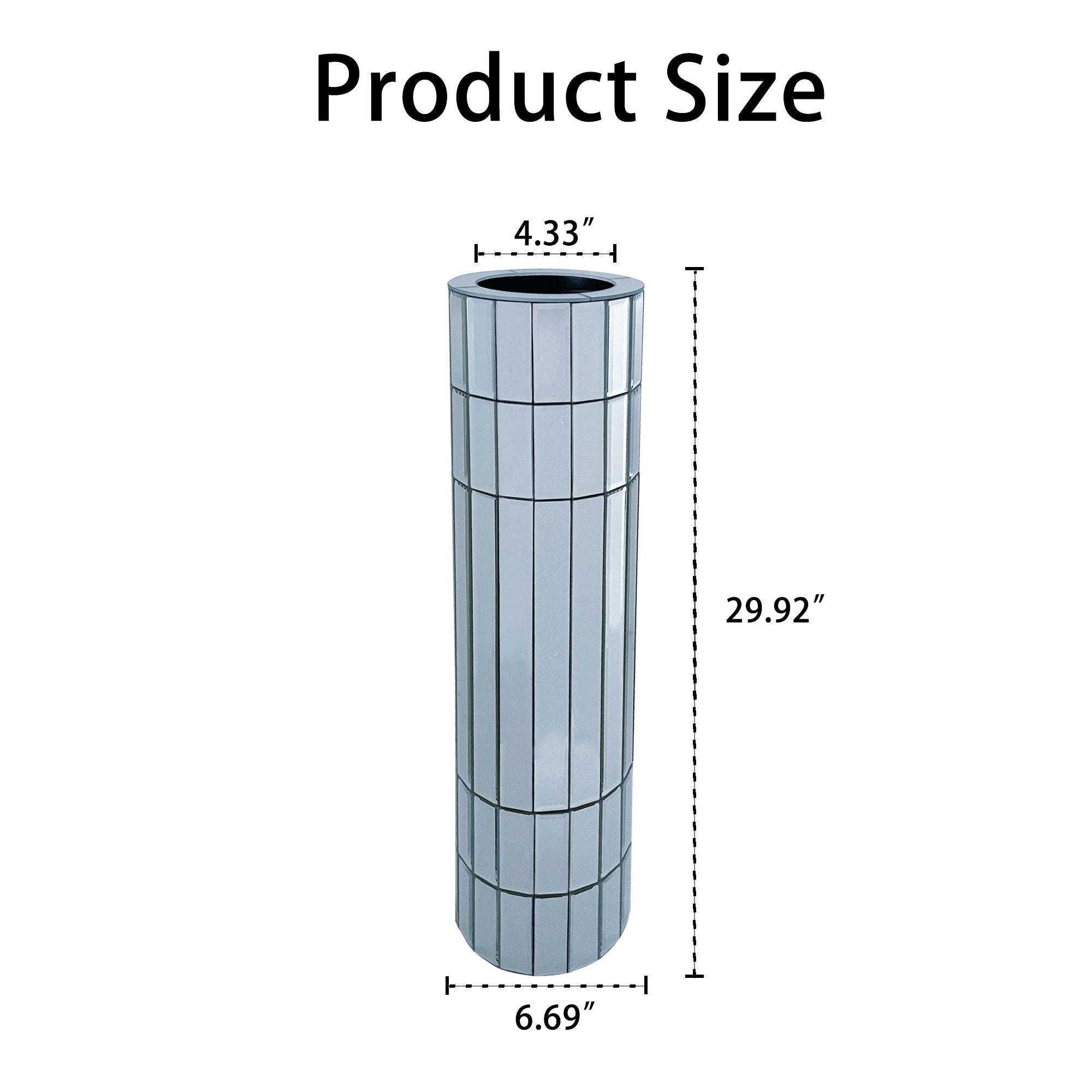 29.92" Tall Mirrored Floor Vase
