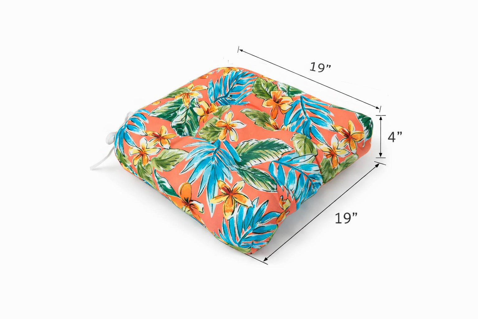 Outdoor Chair Cushions Set of 2, Bright Coral