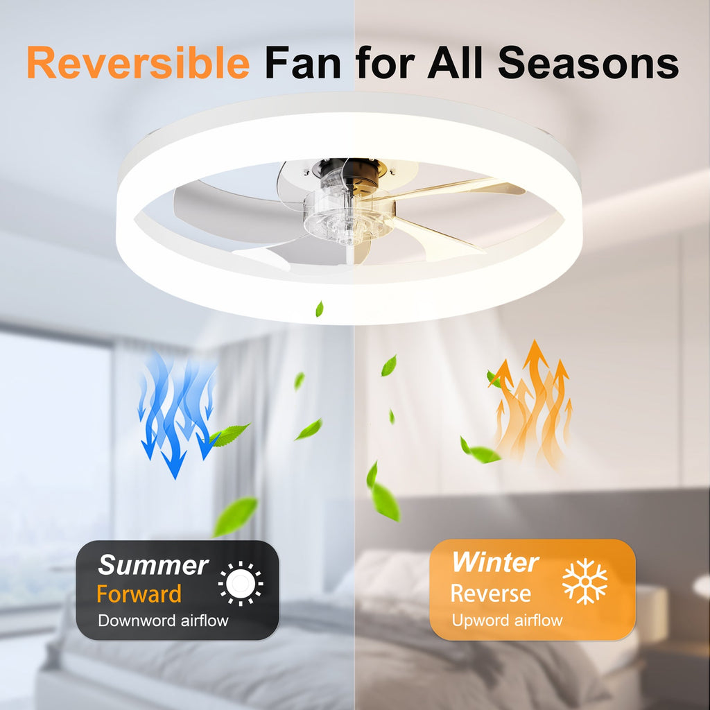 19.7'' LED Ceiling Fan Light with Remote & App Control