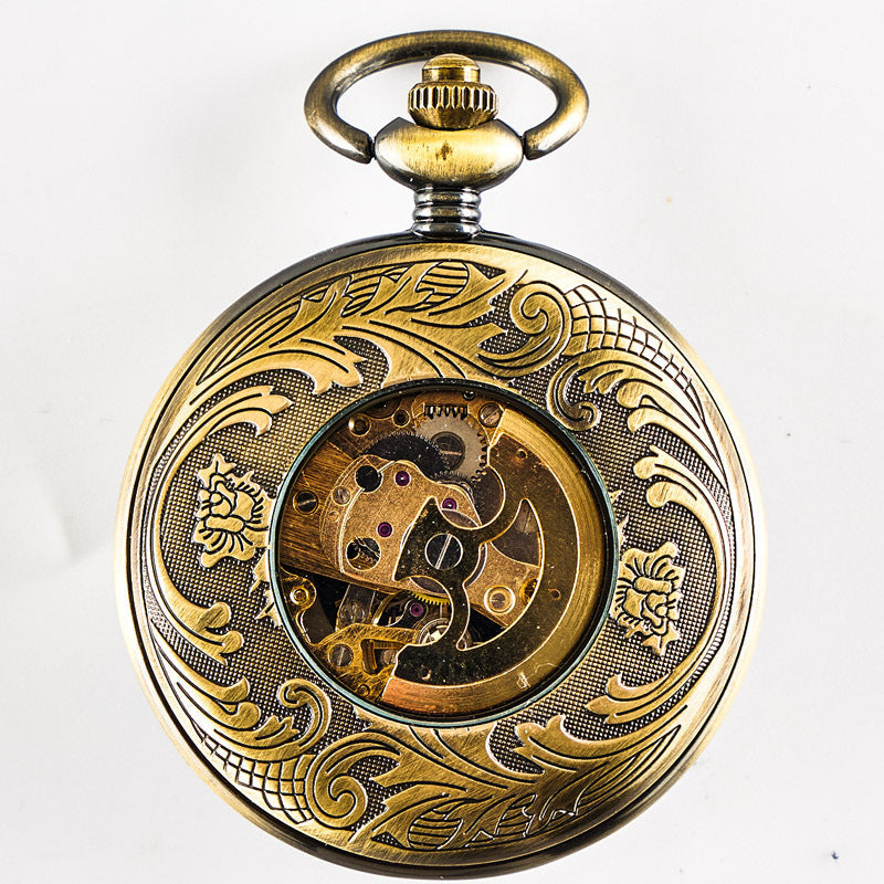 Retro Flip-Open Mechanical Pocket Watch