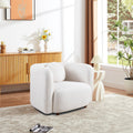 Accent Square Sofa Chair - Boucle Fabric Upholstered