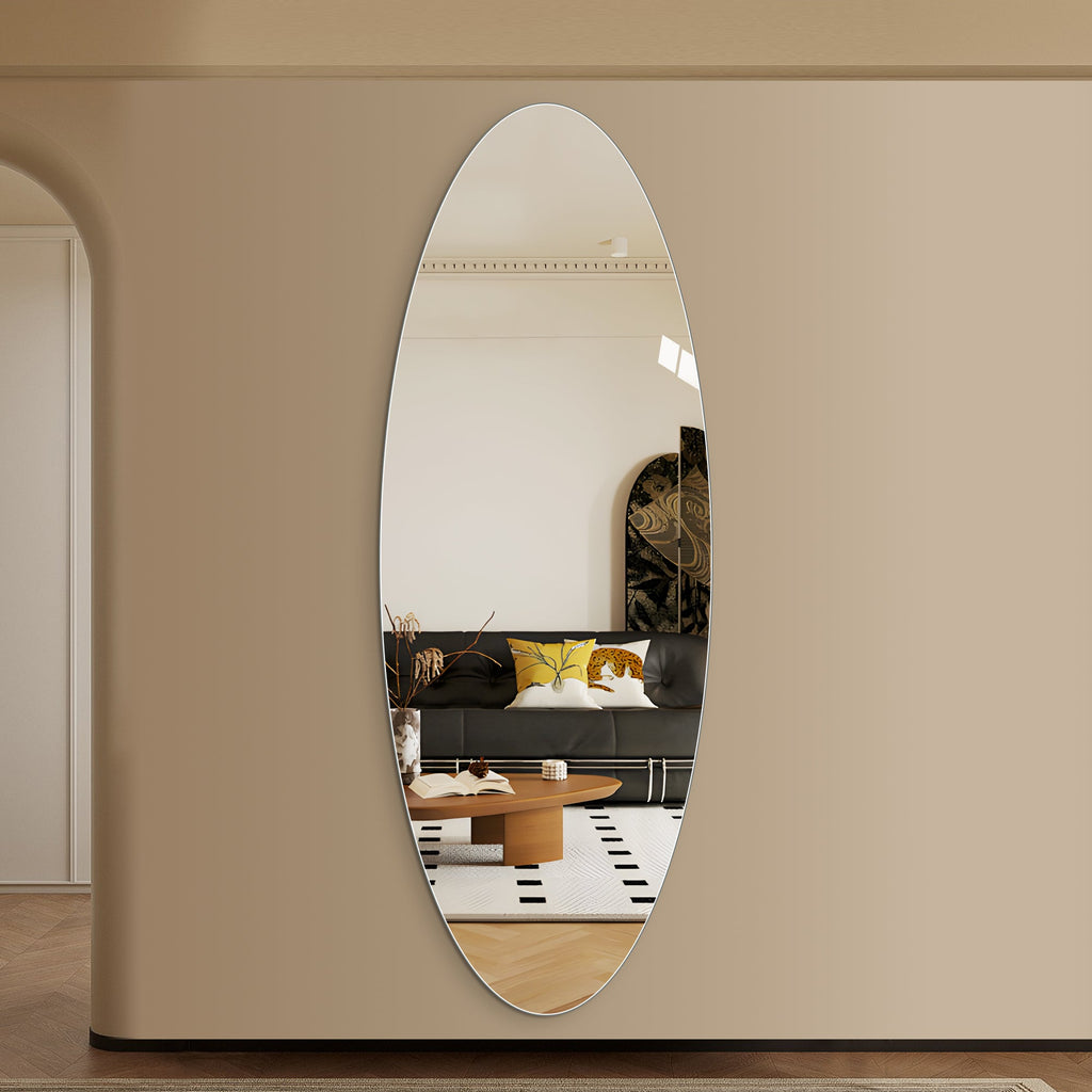 63" x 24" Modern Oval Full Length Wall Mirror