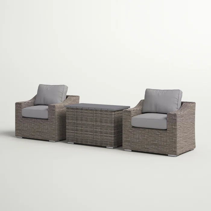 Chic Rattan Wicker 2-Person Outdoor Seating Group