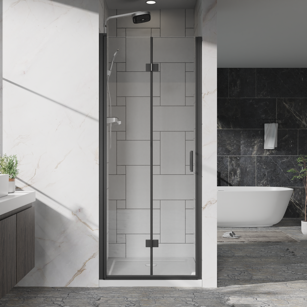 Goodyo 30"x 72" Pivot Bifold Frameless Glass Shower Door
