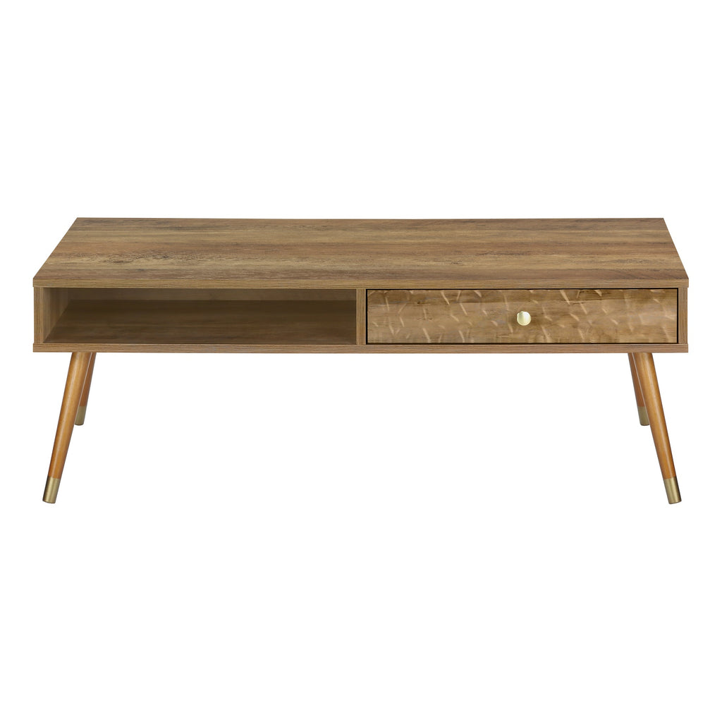 Mid-Century Modern Rectangular Coffee Table with Storage