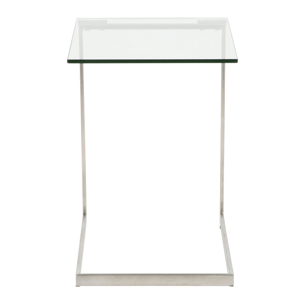 Zenn Contemporary End Table with Clear Glass