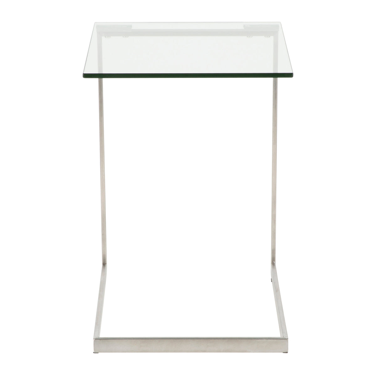 Zenn Contemporary End Table with Clear Glass