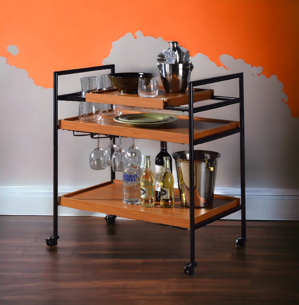 Oaken Honey Serving Cart