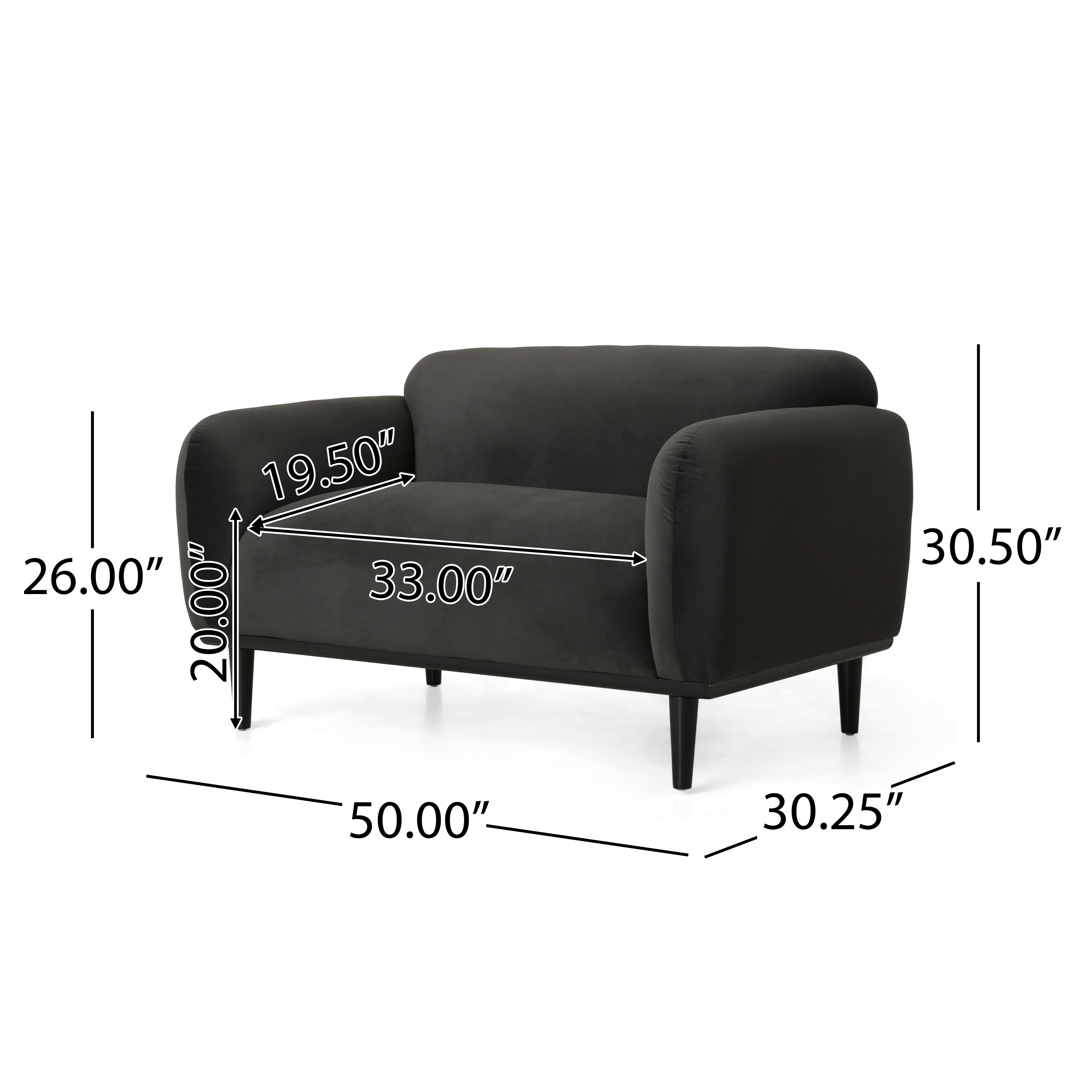 50" Loveseat Sofa - Dark