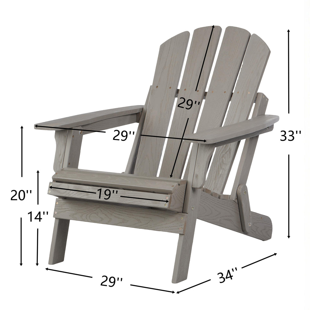 Oversize Embossed Wooden Outdoor Folding Adirondack Chair