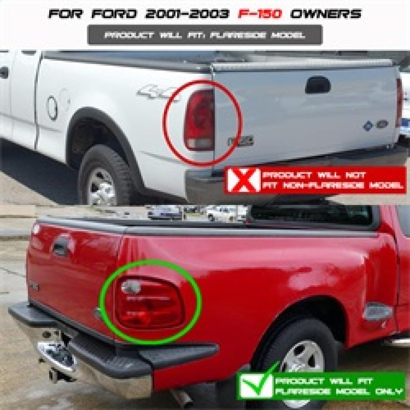 Spyder Ford F150 Flareside 01-03 (Not Fit Supercrew)Euro Style Tail Lights Black ALT-YD-FF15001FS-BK 5003157