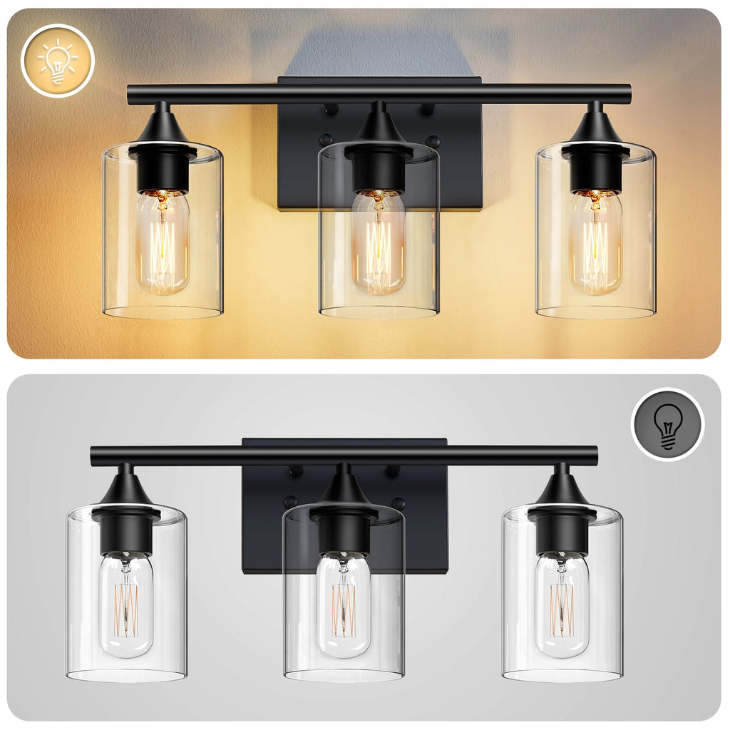 3-Light Matte Bathroom Vanity Wall Light