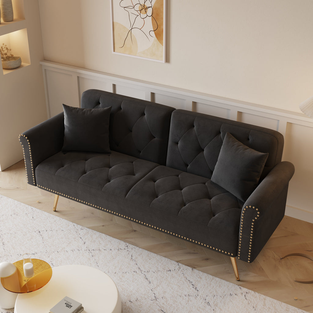 Velvet Sofa Bed - 69.7 Inches