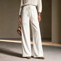 Women's High-waisted Drawstring Corduroy Wide-leg Pants