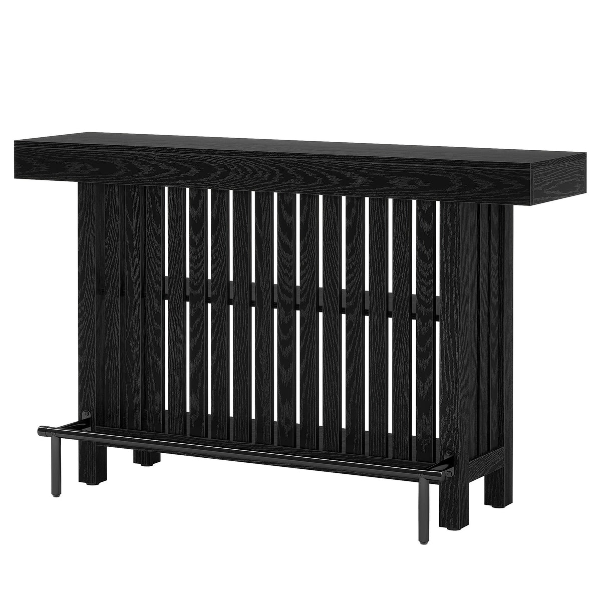 63" Modern Black Home Bar Unit