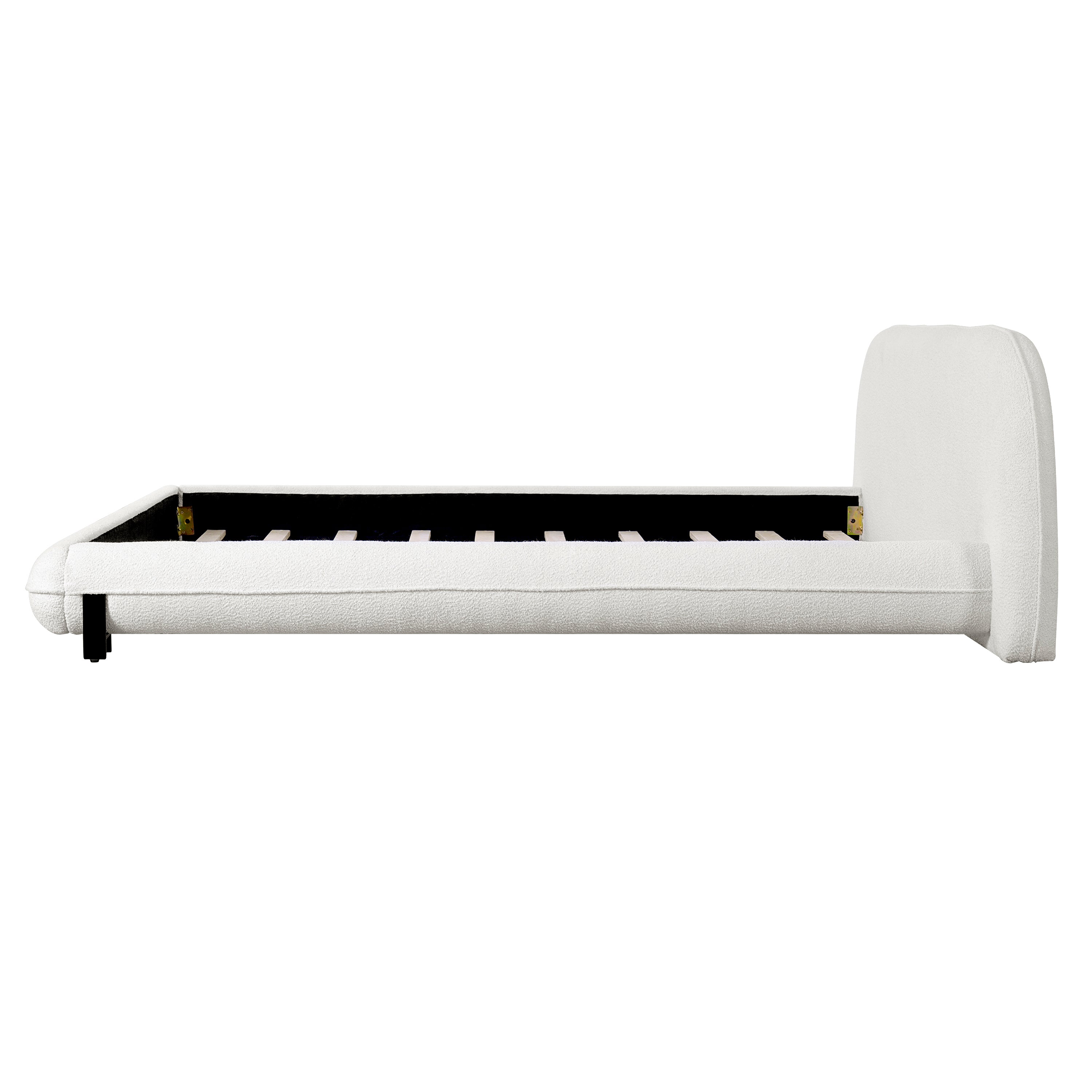 California King Size Bed Frame with Boucle Fabric