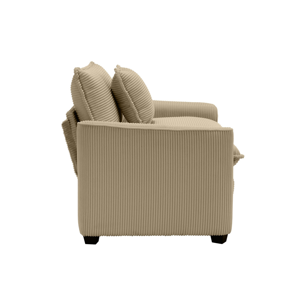 Tan Corduroy Fabric Comfortable Single Chair Deep Seat Sofa