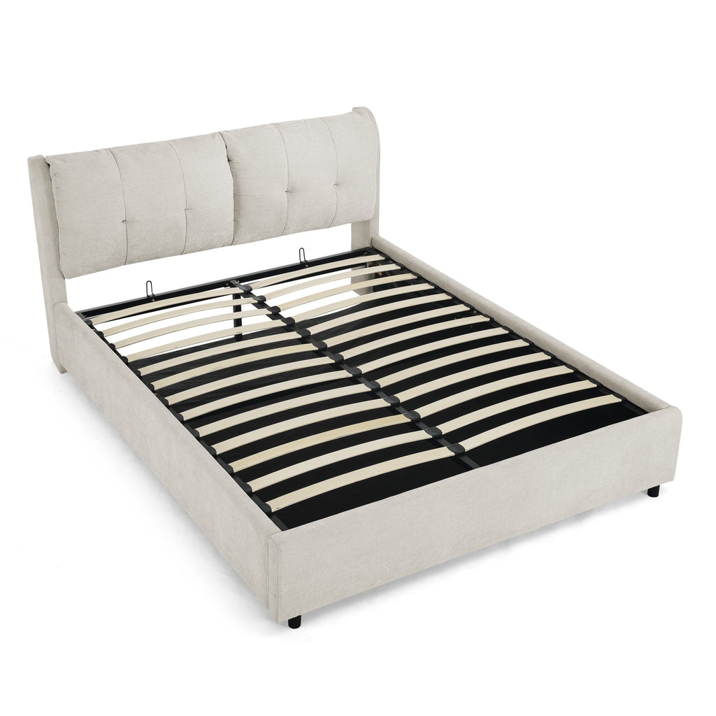 Queen Size Storage Upholstered Hydraulic Platform Bed