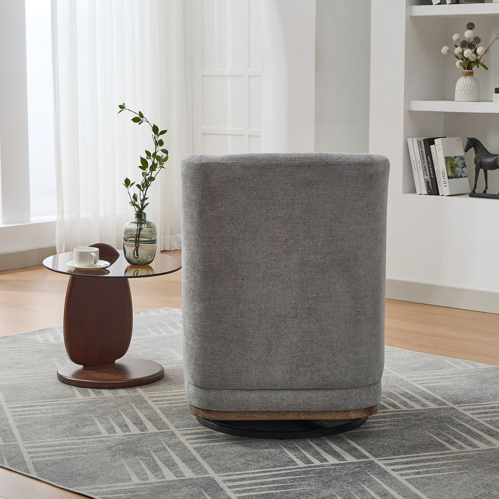 25.2" Wide Modern Chenille Swivel Chair