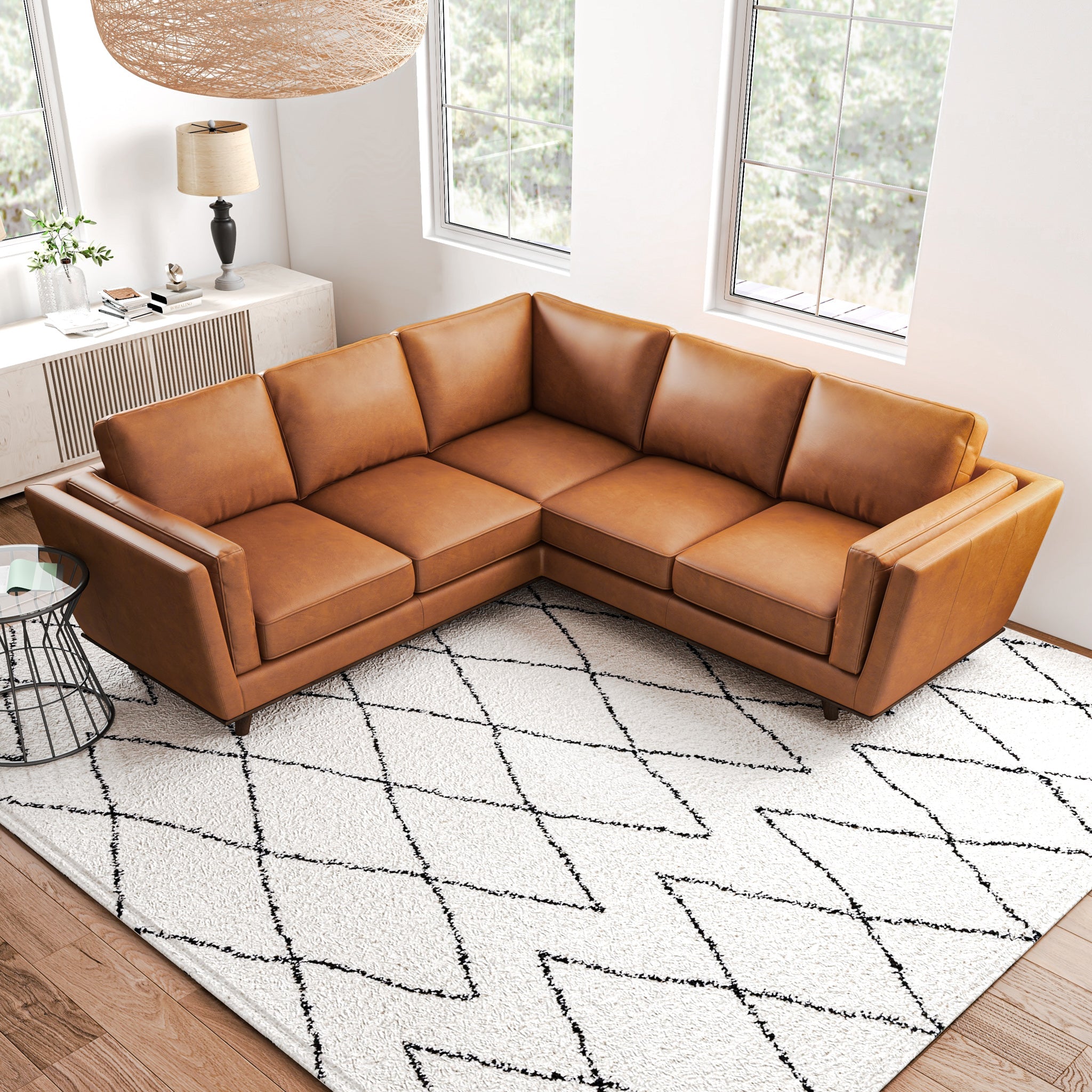 Erman Leather Sectional Sofa
