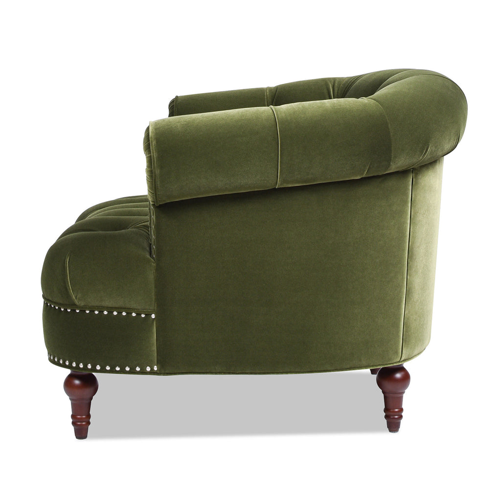 La Rosa Victorian Tufted Upholstered Accent Chair, Olive
