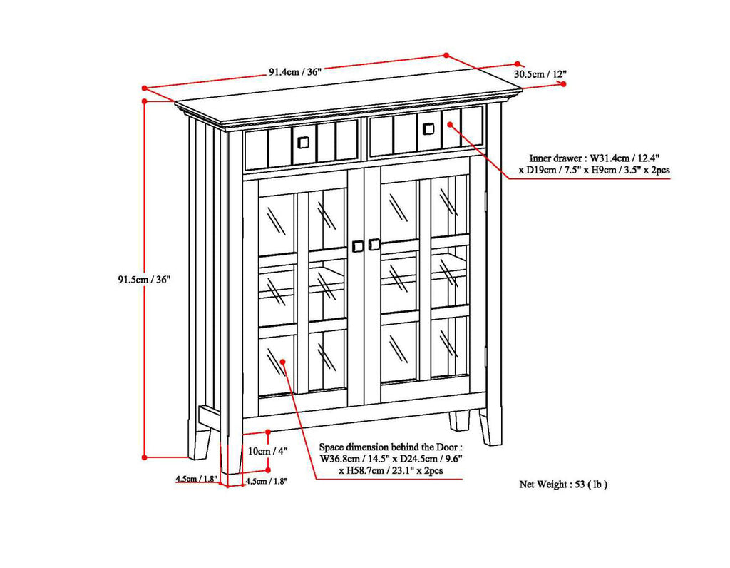 Connaught Solid Wood Entryway Storage Cabinet