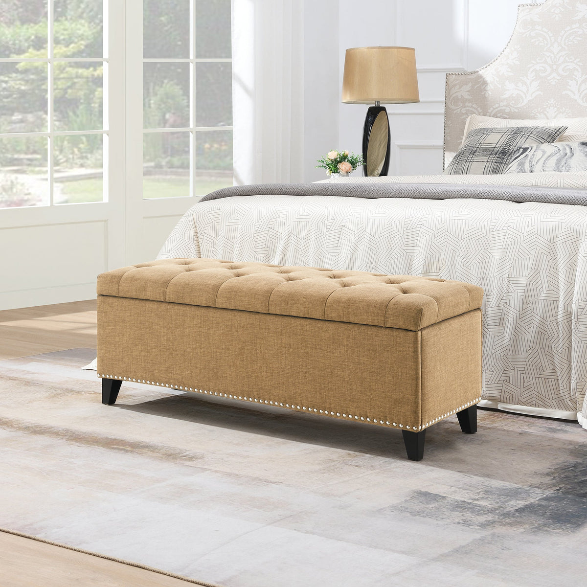 47.5" Storage Ottoman with Safety Close Hinge