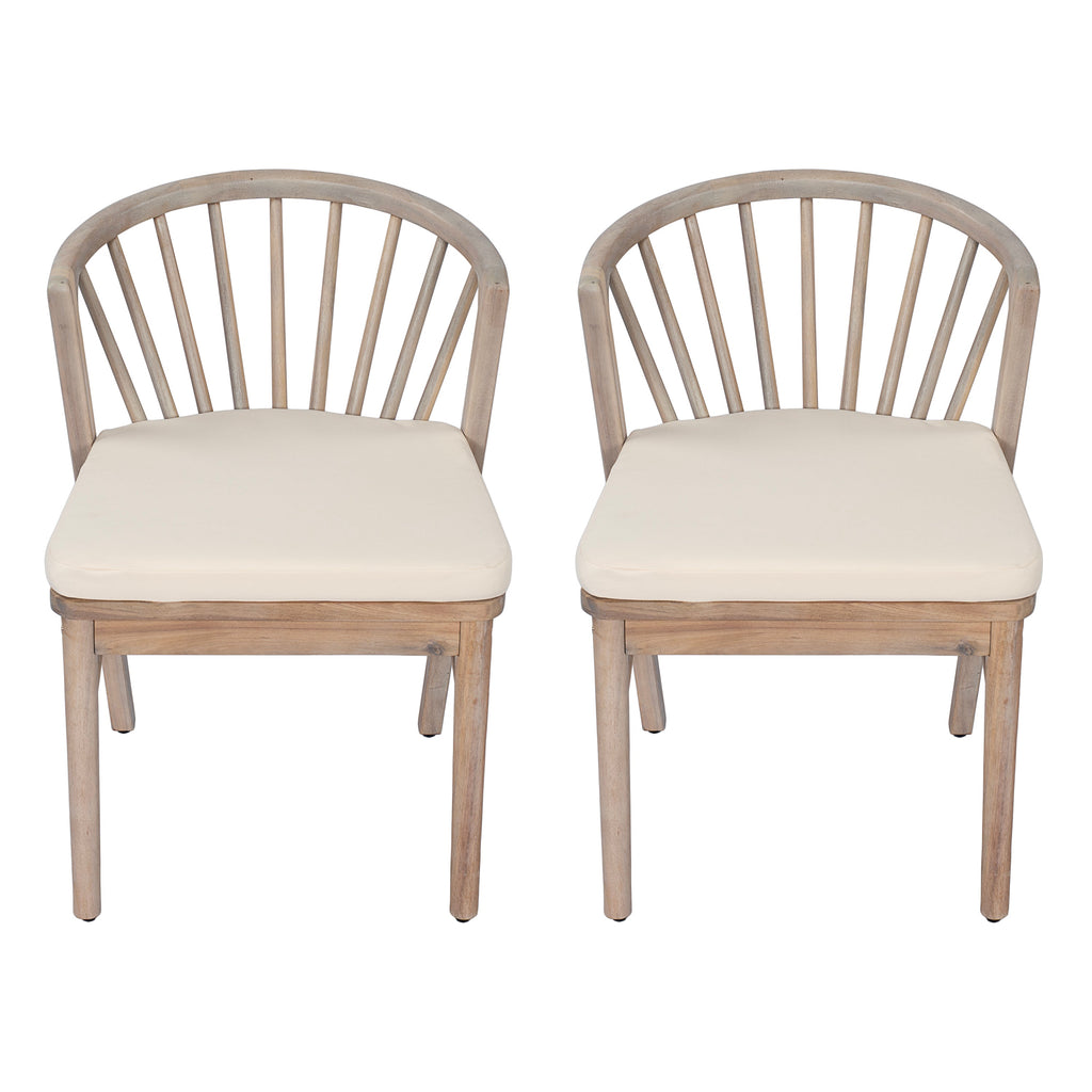Outdoor Dining Chairs Set of 2, Acacia Wood Patio Chairs