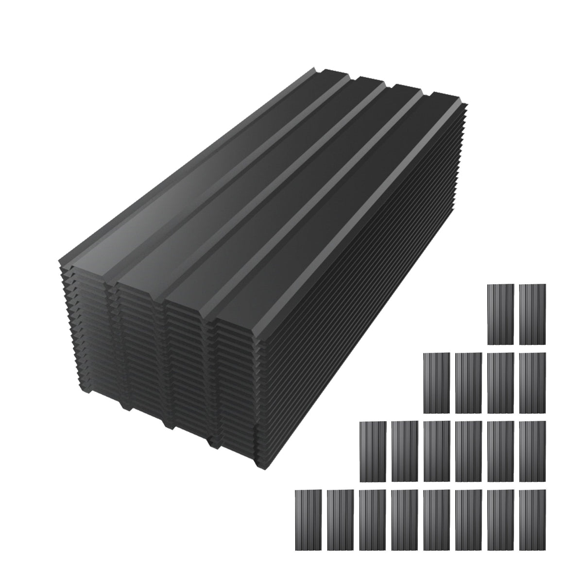 Galvanized Metal Roof Panels - 20 Piece Set