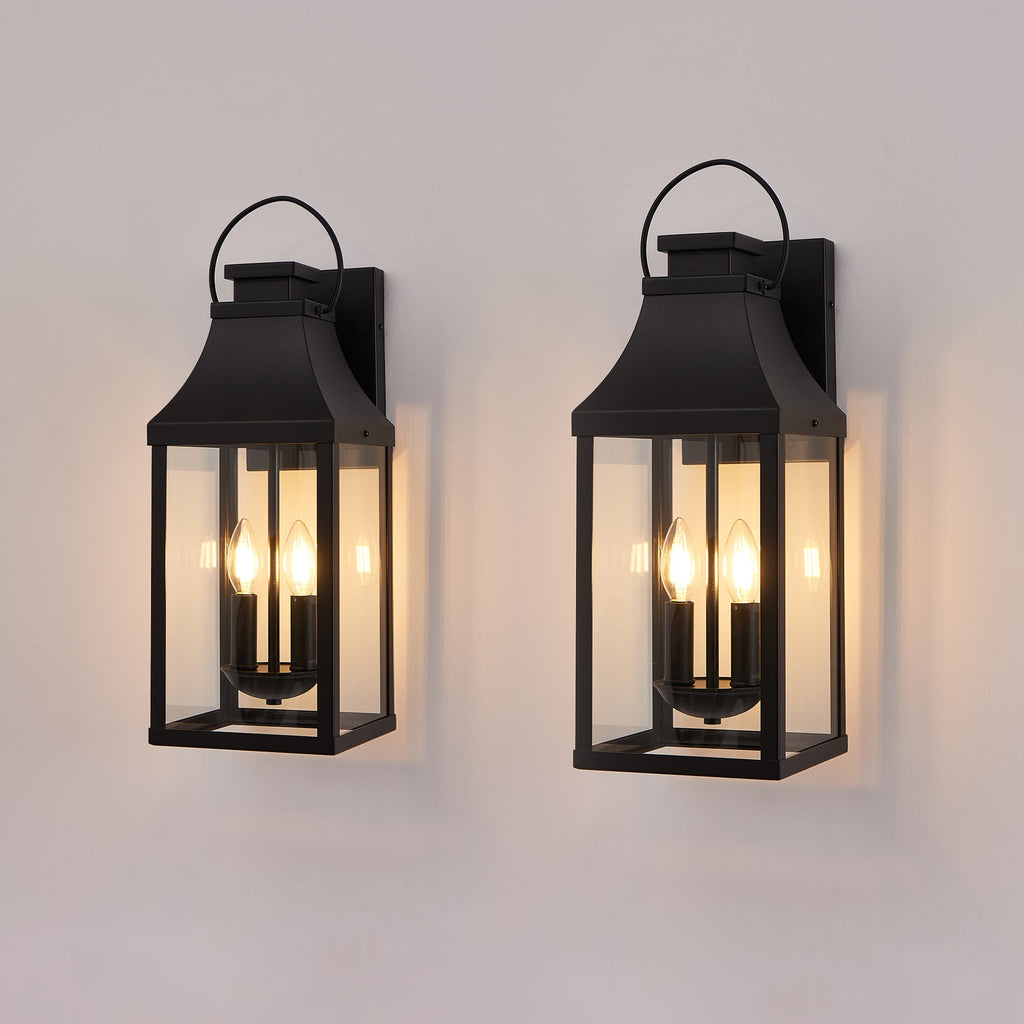 20'' Outdoor Wall Light, 2-Pack Porch Light Outdoor Wall Sconce Lantern