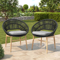 Cyril Outdoor Wicker Papasan Style Dining Chair