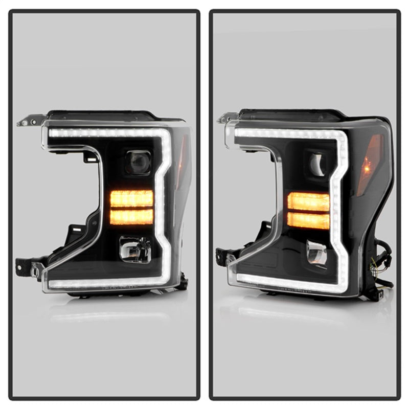 SPYDER Signature 20-22 Ford F250/F350 (Halogen) Proj. Headlights - Black (PRO-YD-FS20HALSI-SEQ-BK) 5088628