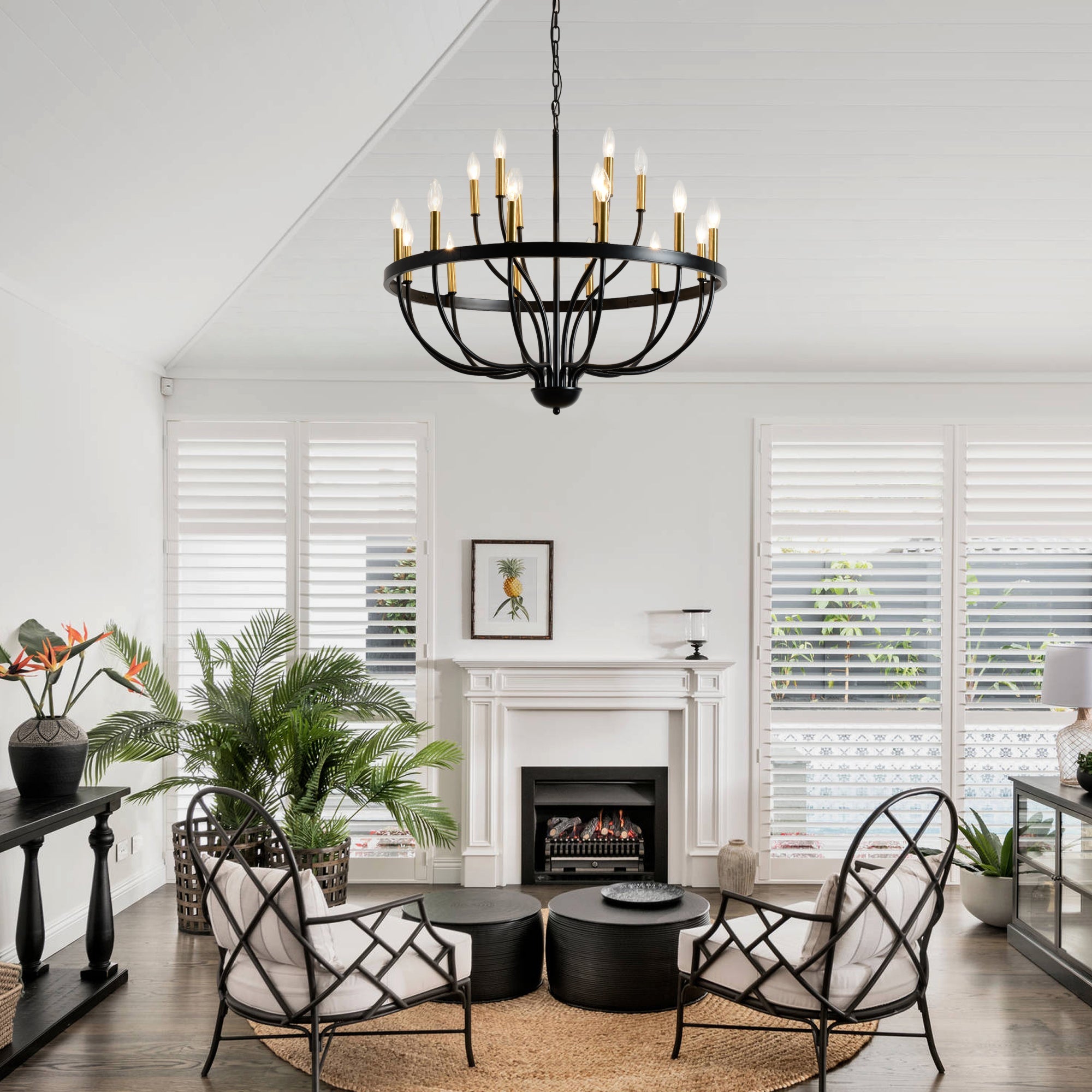 18-Light Chandelier Industrial Iron Candle Chandelier